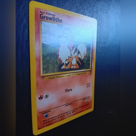 Growlithe Pokemon Card - Base Set 2 - NO. 42/130 Uncommon Non-Holo - Picture 3 of 9